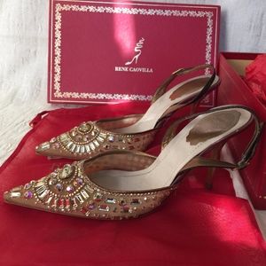 Rene Caovilla Strappy heels Gold Size 7/